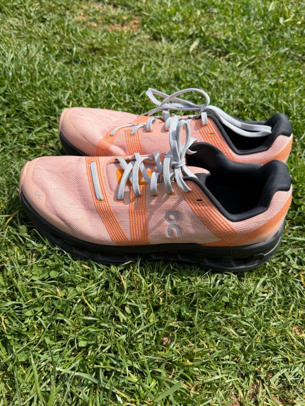 On Running Women's Peach-Orange Running Shoes with Gray Soles